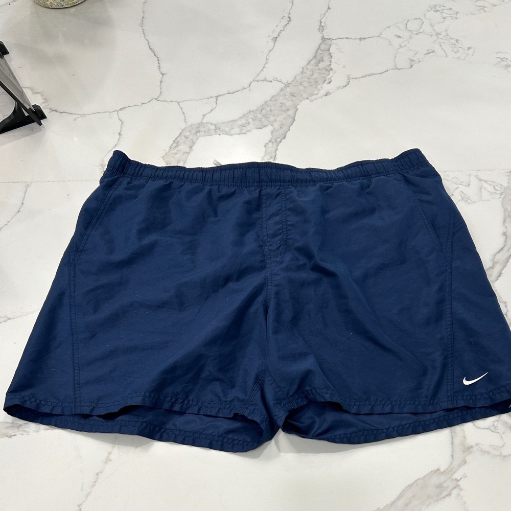 Nike Mens Swim Trunks Shorts Navy Blue Athletic Casual Drawstring 2EG TTG